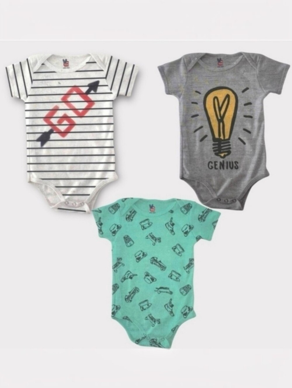 Junk Food Baby Onesies 3 Piece‎ Set Multicolor NWT 0-3 Months